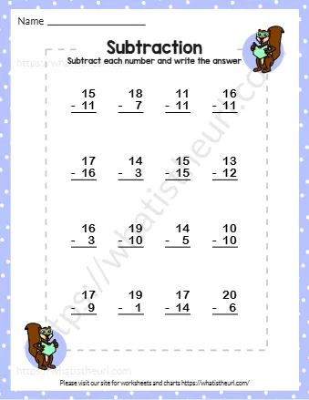 Subtract Each Number And Writ E The Answer