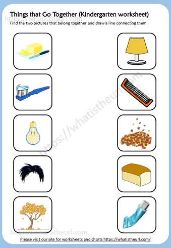 Things That Go Together Matching Worksheet