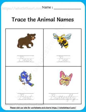 Trace The Animal Names