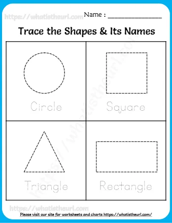 Trace The Shapes And Its Names Worksheets