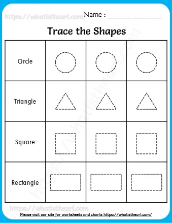 Trace The Shapes Worksheet