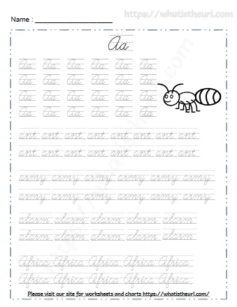Tracing Cursive Letters Worksheets Alphabet