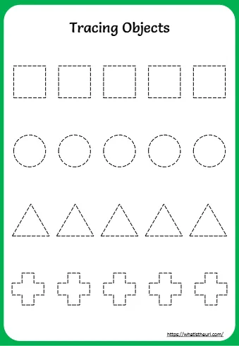Tracing Lines Worksheet for 1st grade