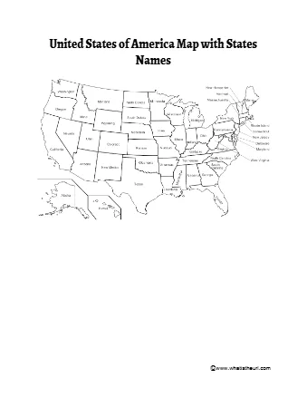 United States Of America Map With States