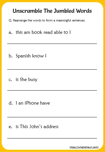Unscramble The Jumbled Words