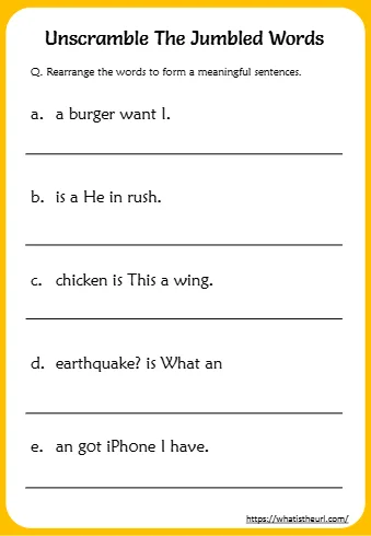 Unscramble The Jumbled Words