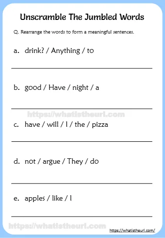 Unscramble The Jumbled Words