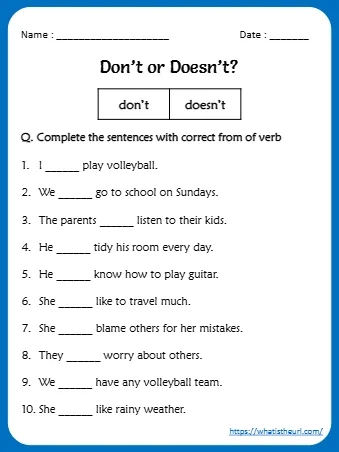 Don T Or Doesn T
