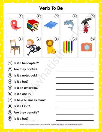 Verb to be Worksheets for Grade 2