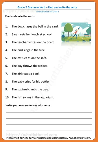 Verbs - Find and Write Verbs