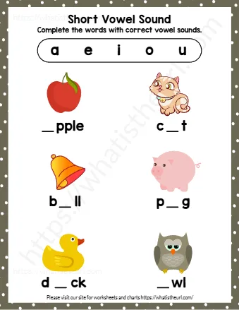 Complete The Words With Correct Vowel Sounds