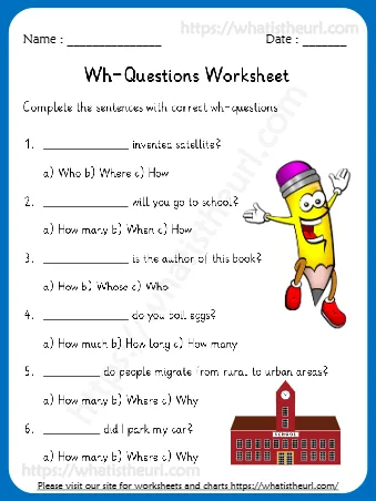 Wh Questions Worksheets For Kids