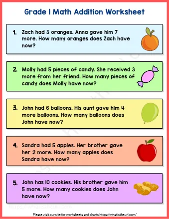 Grade 1 Math Addition Worksheet