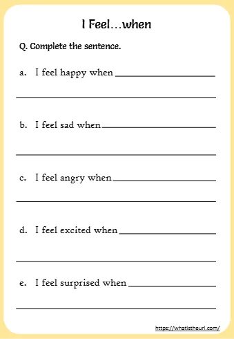 Printable “I Statements” worksheets