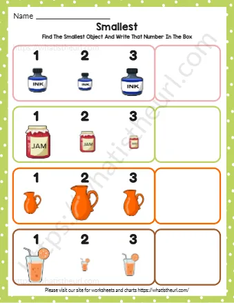 Write The Number Of The Smallest Object Exercise 5