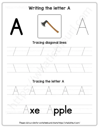 Writing The Letter A Tracing Diagonal Lines