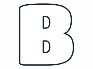 Step 1: the letter B written in a thin line